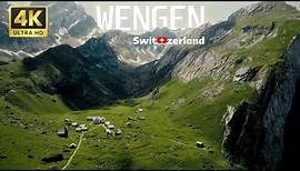 Wengen, Switzerland 4k , Most Beautiful Village In Swiss - Tour Switzerland Flycam 4k