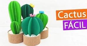🌵 Cactus de papel para decorar y regalar ¡Muy fácil!