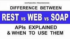 Difference Between REST API vs Web API vs SOAP API Explained