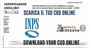 CERTIFICAZIONE UNICA 2021 |COME SCARICARE IL TUO CUD ONLINE | How to download your CUD online