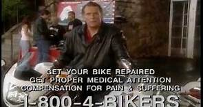 Throwback Russ Brown Motorcycle Attorneys Commercial