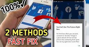 How to fix You can't Use This Feature Right Now in Facebook Login (Full Solution)