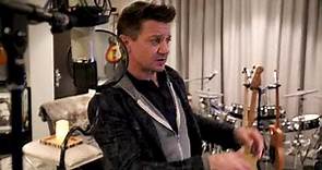 Jeremy Renner in his home studio