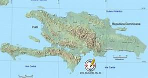 Mapa de relieve e hidrográfico de la Isla de Santo Domingo - Educando