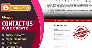 How to Make Contact us Page in Blogger 2023 | Create Blogger Contact us Form | AdSense Approval