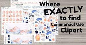 Where to find Graphics and Clipart for Designing Planner Stickers - FREE and PAID options