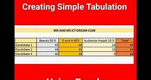 Creating Simple Tabulation using Excel (Full version)