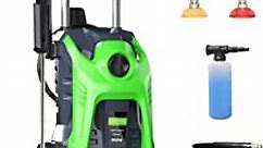 BOSEN Electric Power Washers - 3500 PSI High Pressure Washer 2.6 GPM Power Washers Electric Powered with 4 Interchangeable Nozzles and Foam Cannon Hose Reel, Car Water Washer for Home/Driveway/Patio