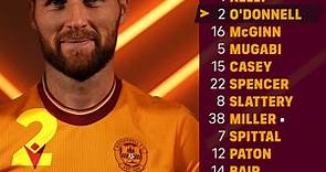 The Motherwell team to play Celtic