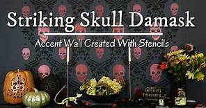 How To Stencil a Trendy Skull Damask Feature Wall