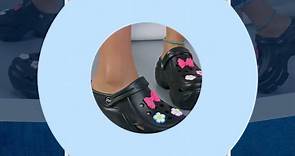 Fashion Black Clogs For Women, Flower Decor Hollow Out Vented Clogs