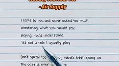 Having You Near Me✨️ Song by: Air Supply #handwriting #handwritten #songlyrics #cttoofsounds #songlyricsbysandy