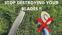 How to sharpen lawn mower blades THE CORRECT WAY ( Angle grinders will destroy your mower blades)