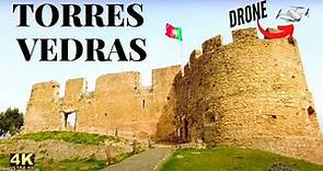Torres Vedras em Portugal castelo e vista do drone sem narração