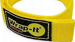 Wrap-It Storage Quick-Strap Cord Wraps, 12 inch (12 Pack) Yellow - Hook and Loop Strap, Extension Cord Holder for Boat Rope, Hose, and Cable Storage and Organization