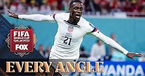 United States' Timothy Weah scores an IMPRESSIVE goal in the 2022 FIFA World Cup | Every Angle