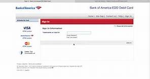 Login Bank of America EDD Debit Card | Sign in