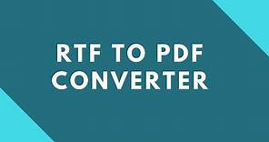 Rtf to Pdf converter - How to convert rtf to pdf online free ?