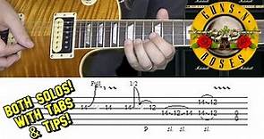Guns 'N' Roses - Welcome to the Jungle - Guitar Lesson (both solos!), with Tabs!