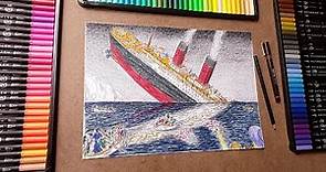 🛳️ Aprende a dibujar y pintar el Naufragio del TITANIC 🚢