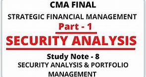 Security Analysis and Portfolio Management | Strategic Financial Management | CMA Final | CMA |