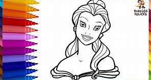 Dibuja y Colorea A Bella De La Bella Y La Bestia 👸🥀 Dibujos Para Niños