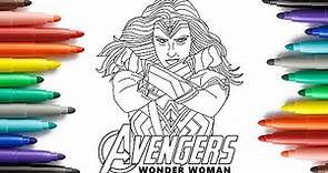 Wonder woman coloring pages .