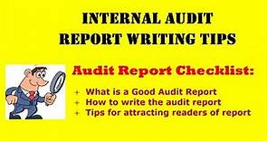 Internal Audit Report Writing | How to write an Audit Report | Tips for Audit Report Writing