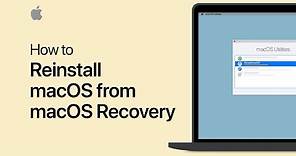How to reinstall macOS from macOS Recovery — Apple Support