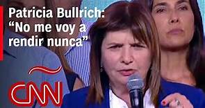 Discurso completo de Patricia Bullrich después de las elecciones presidenciales en Argentina