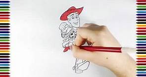 Aprendiendo a dibujar y colorear Woody Toy Story | Animaciones y Dibujos para Niños