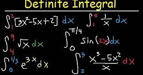 Definite Integral Calculus Examples, Integration - Basic Introduction, Practice Problems