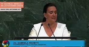 Gabriela Michetti en la 72° Asamblea General de ONU