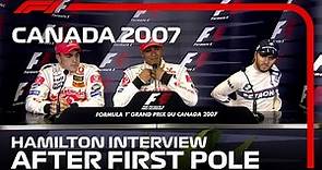 Hamilton Reacts to First Ever F1 Pole | 2007 Canadian Grand Prix