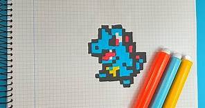 How to Draw TOTODILE from POKEMON | Pixel Art Tutorial