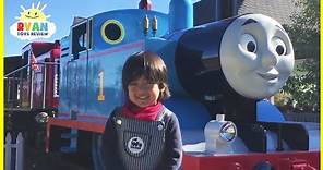 Ryan meets Giant Real Life Thomas and Friends Trains at ThomasLand Amusement Park
