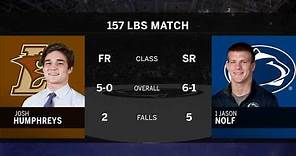 157 LBS: #1 Jason Nolf (Penn State) vs. Josh Humphreys (Lehigh) | Big Ten Wrestling