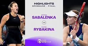 Aryna Sabalenka vs. Elena Rybakina | 2024 Brisbane Final | WTA Match Highlights