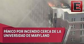 Fuerte Incendio en edificio cercano a la Universidad de Maryland