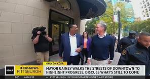 Pittsburgh Mayor Ed Gainey walks Downtown with KDKA-TV