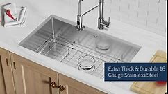 32" x 18" x 9" Undermount Kitchen Sink with Accessories Stainless Steel Sink 16 Gauge Single Bowl