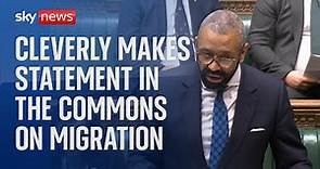Home secretary James Cleverly announces measures to cut migration to the UK