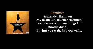 Hamilton - Alexander Hamilton lyrics