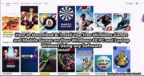 How to Download and Install Top Free Games On Windows 10 PC/Laptop | Top Free Games For PC/Laptop