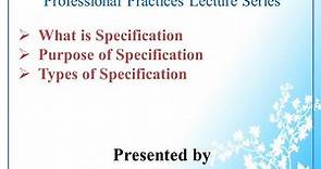 Introduction to Specification