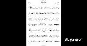 Ave María Partitura de Flauta, Violín, Saxofón, Trompeta, Clarinete, Tenor, Soprano y Trombón