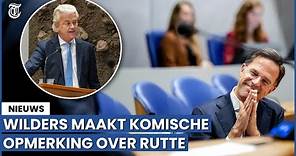 Hilariteit om Geert Wilders na vertrek Rutte