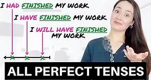 ALL PERFECT TENSES in English - present perfect | past perfect | future perfect