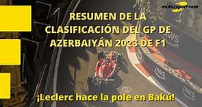 Resumen de la clasificación del GP de Azerbaiyán 2023 de F1 del viernes