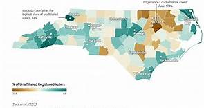 See how party affiliation has changed in NC, and where the unaffiliated outnumber partisans